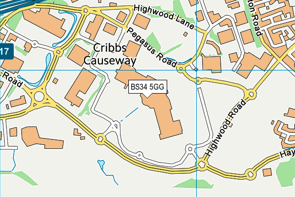 BS34 5GG map - OS VectorMap District (Ordnance Survey)