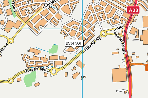 BS34 5GH map - OS VectorMap District (Ordnance Survey)