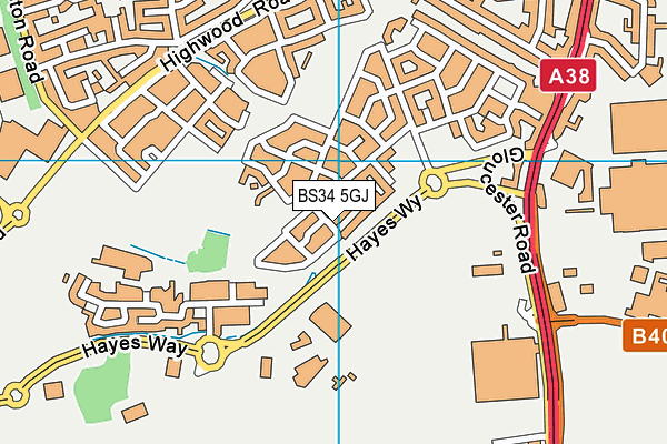 BS34 5GJ map - OS VectorMap District (Ordnance Survey)