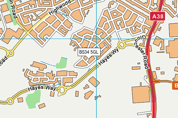 BS34 5GL map - OS VectorMap District (Ordnance Survey)