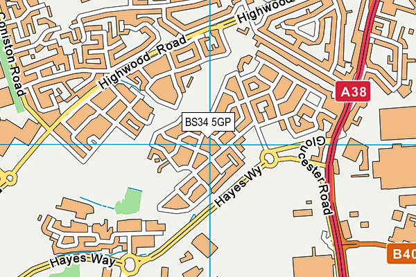 BS34 5GP map - OS VectorMap District (Ordnance Survey)