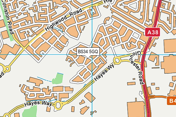 BS34 5GQ map - OS VectorMap District (Ordnance Survey)
