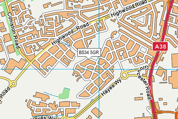 BS34 5GR map - OS VectorMap District (Ordnance Survey)