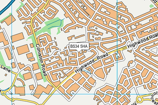 BS34 5HA map - OS VectorMap District (Ordnance Survey)