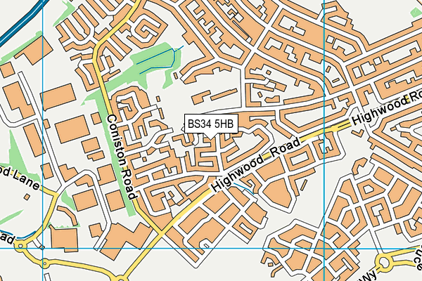 BS34 5HB map - OS VectorMap District (Ordnance Survey)