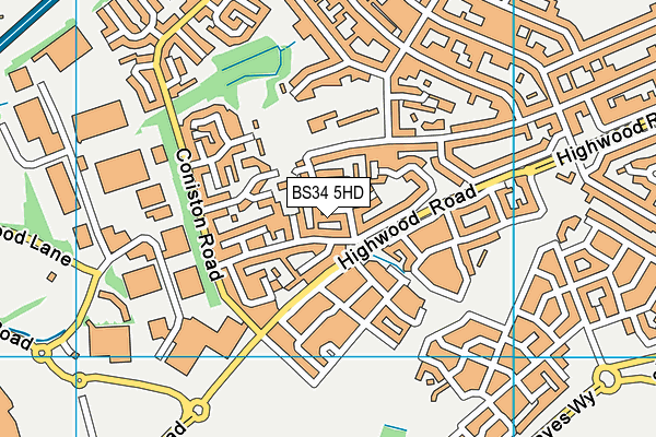 BS34 5HD map - OS VectorMap District (Ordnance Survey)