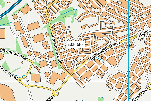 BS34 5HF map - OS VectorMap District (Ordnance Survey)