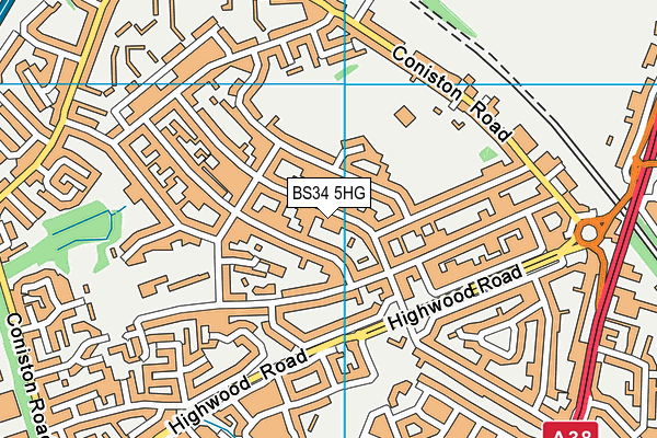 BS34 5HG map - OS VectorMap District (Ordnance Survey)