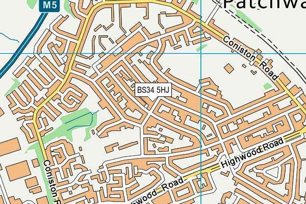 BS34 5HJ map - OS VectorMap District (Ordnance Survey)
