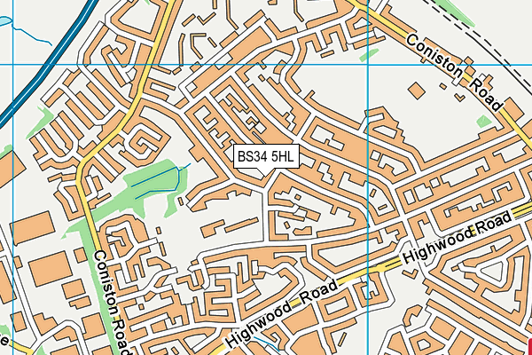 BS34 5HL map - OS VectorMap District (Ordnance Survey)
