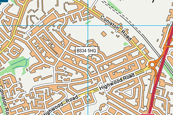 BS34 5HQ map - OS VectorMap District (Ordnance Survey)