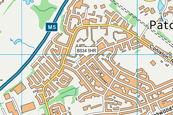 BS34 5HR map - OS VectorMap District (Ordnance Survey)