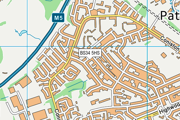 BS34 5HS map - OS VectorMap District (Ordnance Survey)