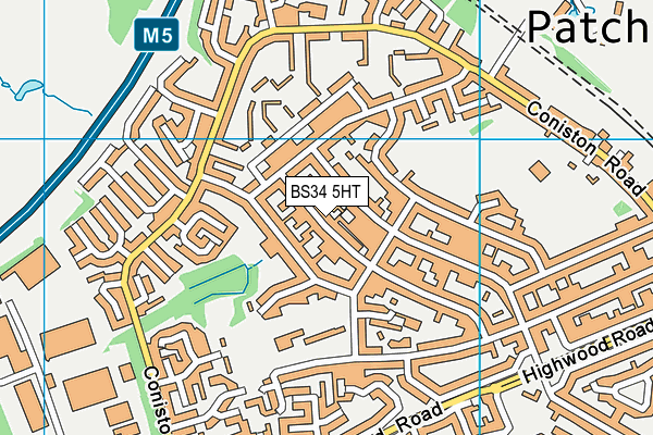 BS34 5HT map - OS VectorMap District (Ordnance Survey)