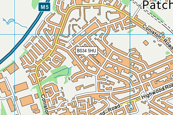 BS34 5HU map - OS VectorMap District (Ordnance Survey)