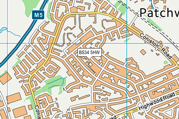 BS34 5HW map - OS VectorMap District (Ordnance Survey)