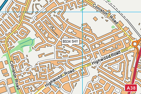 BS34 5HY map - OS VectorMap District (Ordnance Survey)