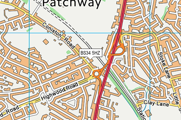 BS34 5HZ map - OS VectorMap District (Ordnance Survey)