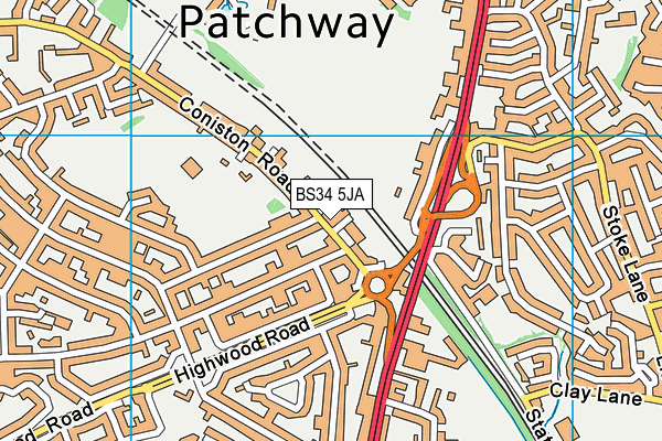 BS34 5JA map - OS VectorMap District (Ordnance Survey)