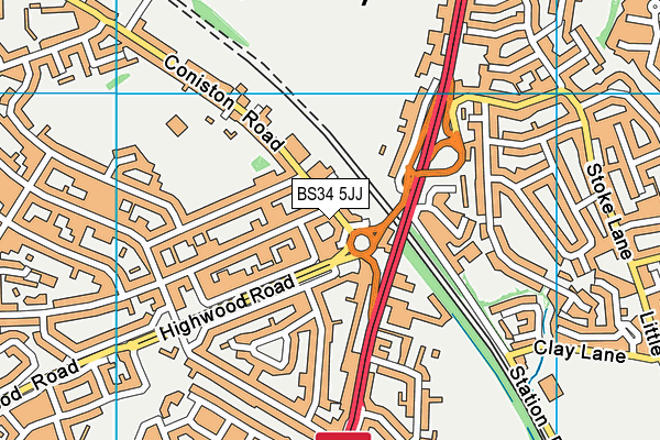 BS34 5JJ map - OS VectorMap District (Ordnance Survey)