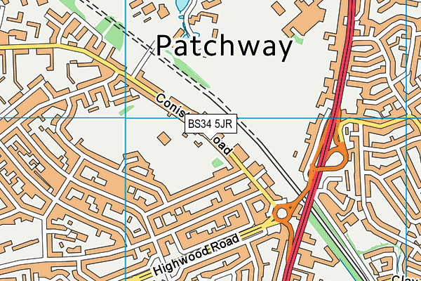 BS34 5JR map - OS VectorMap District (Ordnance Survey)