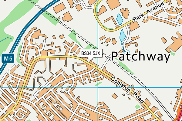 BS34 5JX map - OS VectorMap District (Ordnance Survey)