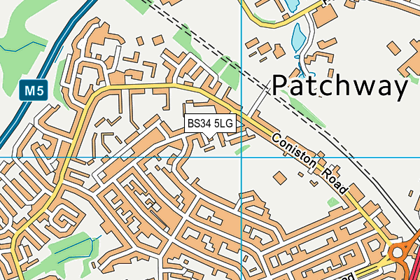 BS34 5LG map - OS VectorMap District (Ordnance Survey)