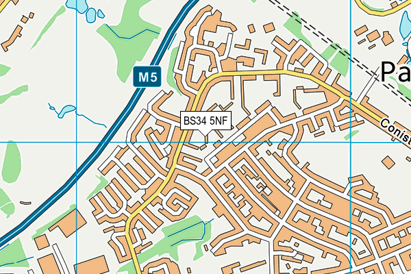 BS34 5NF map - OS VectorMap District (Ordnance Survey)