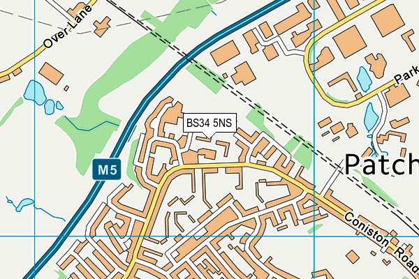BS34 5NS map - OS VectorMap District (Ordnance Survey)