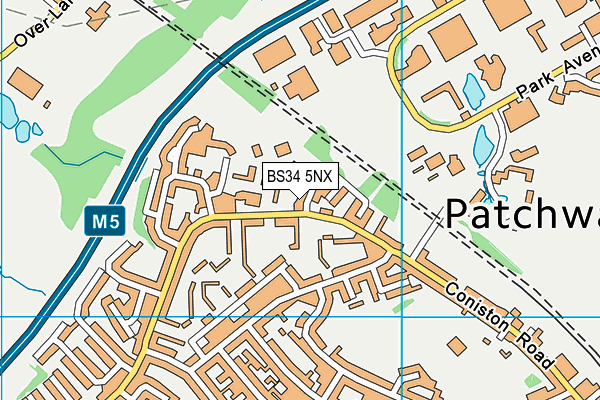 BS34 5NX map - OS VectorMap District (Ordnance Survey)