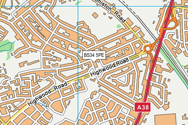 BS34 5PE map - OS VectorMap District (Ordnance Survey)