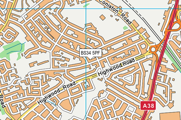 Patchway Community Centre map (BS34 5PF) - OS VectorMap District (Ordnance Survey)