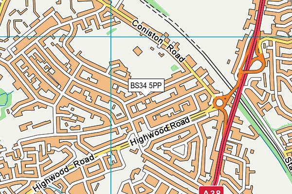 BS34 5PP map - OS VectorMap District (Ordnance Survey)