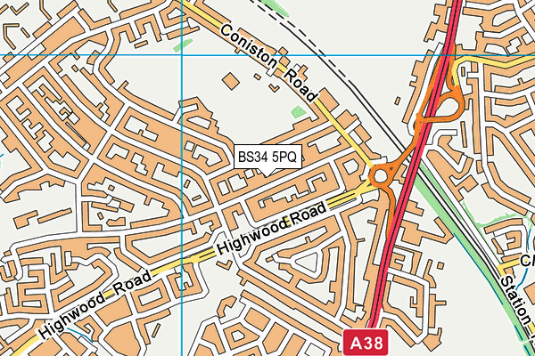 BS34 5PQ map - OS VectorMap District (Ordnance Survey)