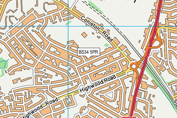 BS34 5PR map - OS VectorMap District (Ordnance Survey)