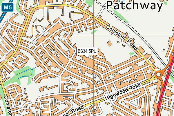 BS34 5PU map - OS VectorMap District (Ordnance Survey)