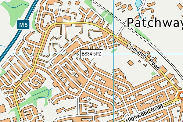 BS34 5PZ map - OS VectorMap District (Ordnance Survey)