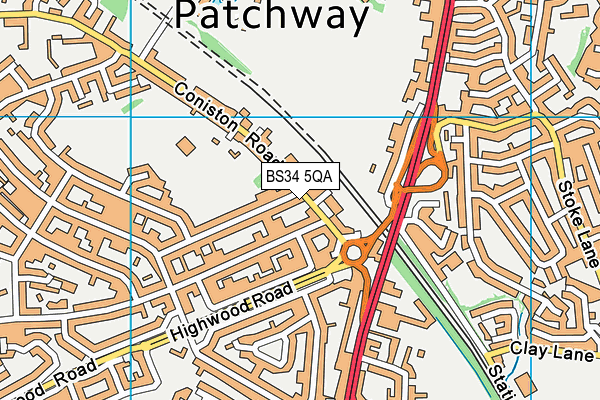 BS34 5QA map - OS VectorMap District (Ordnance Survey)