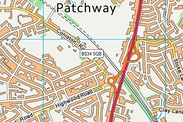 BS34 5QB map - OS VectorMap District (Ordnance Survey)