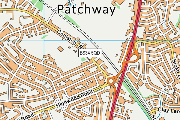 BS34 5QD map - OS VectorMap District (Ordnance Survey)