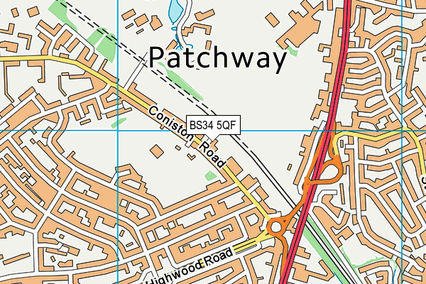 BS34 5QF map - OS VectorMap District (Ordnance Survey)