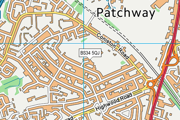 BS34 5QJ map - OS VectorMap District (Ordnance Survey)