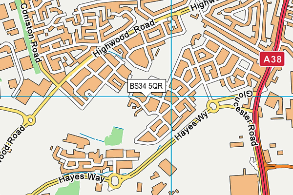 BS34 5QR map - OS VectorMap District (Ordnance Survey)