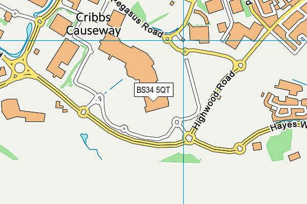 BS34 5QT map - OS VectorMap District (Ordnance Survey)