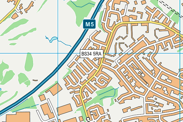 BS34 5RA map - OS VectorMap District (Ordnance Survey)