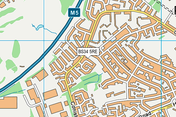 BS34 5RE map - OS VectorMap District (Ordnance Survey)