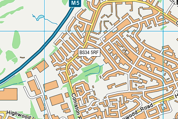 BS34 5RF map - OS VectorMap District (Ordnance Survey)