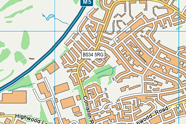 BS34 5RG map - OS VectorMap District (Ordnance Survey)