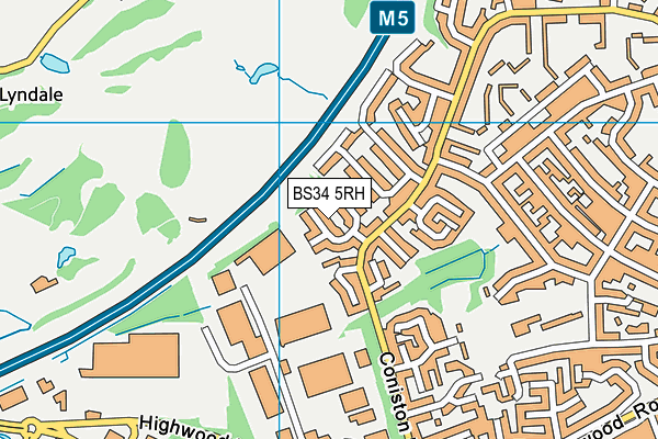 BS34 5RH map - OS VectorMap District (Ordnance Survey)