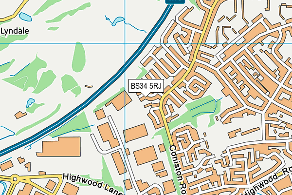 BS34 5RJ map - OS VectorMap District (Ordnance Survey)